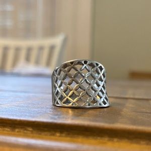 Silver lattice ring